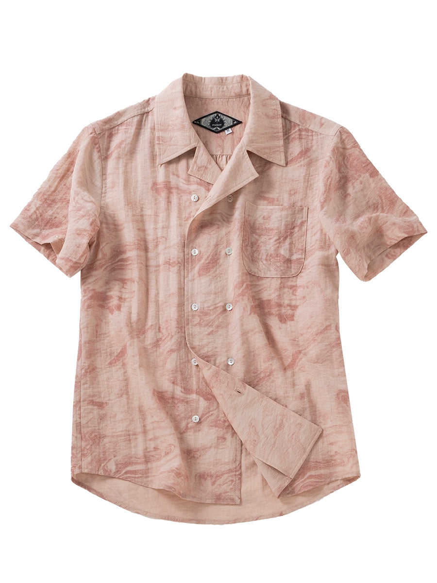 SOARIN Vintage Double-breasted Textured Simple Shirt