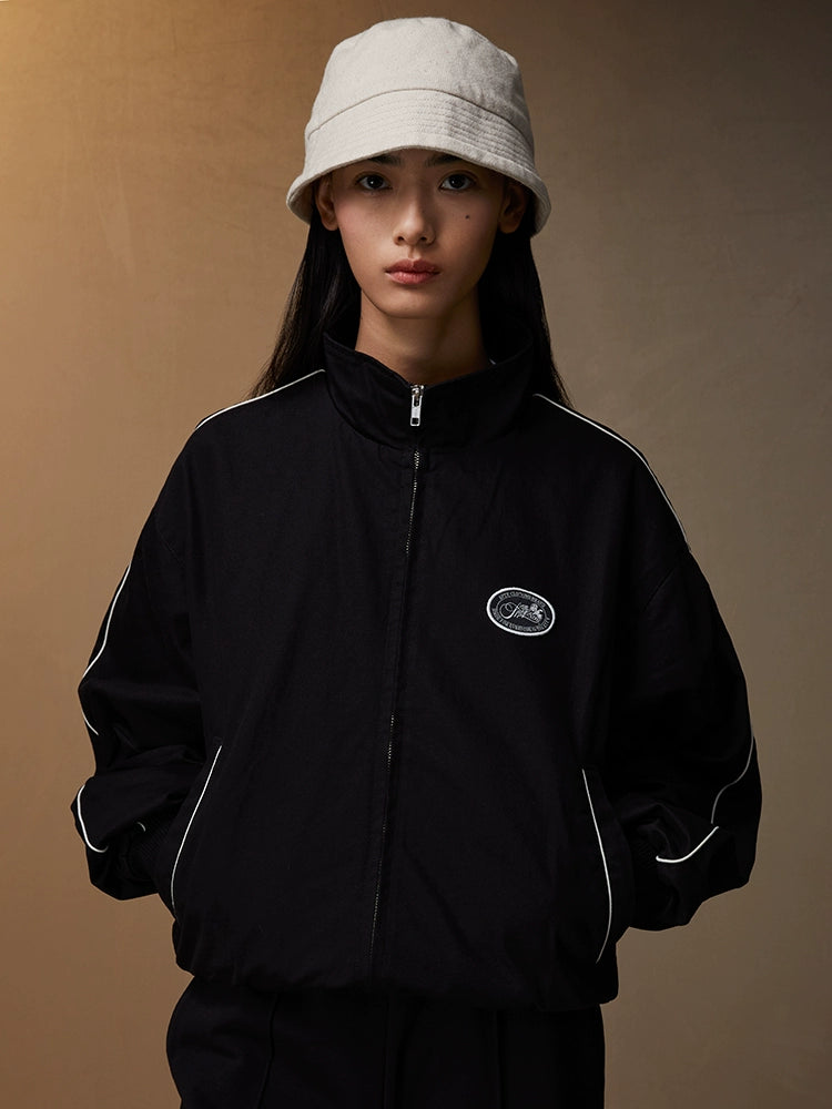 SUPERTOFU Short and Wide Version Twill Woven Zipper Sports Jacket
