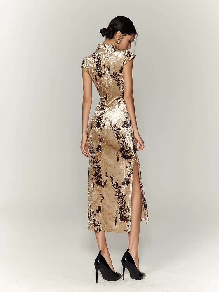 FINDYAWINGS New Chinese Velvet Cheongsam Dress
