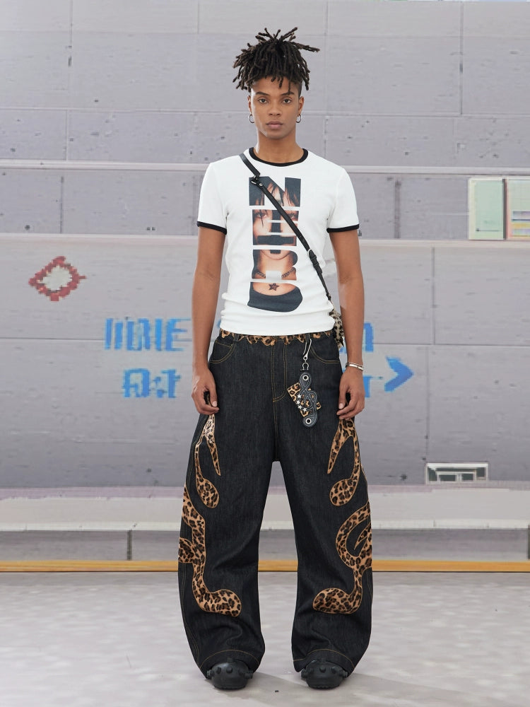 DND4DES Punk Portrait Alphabet Print Slim Tee