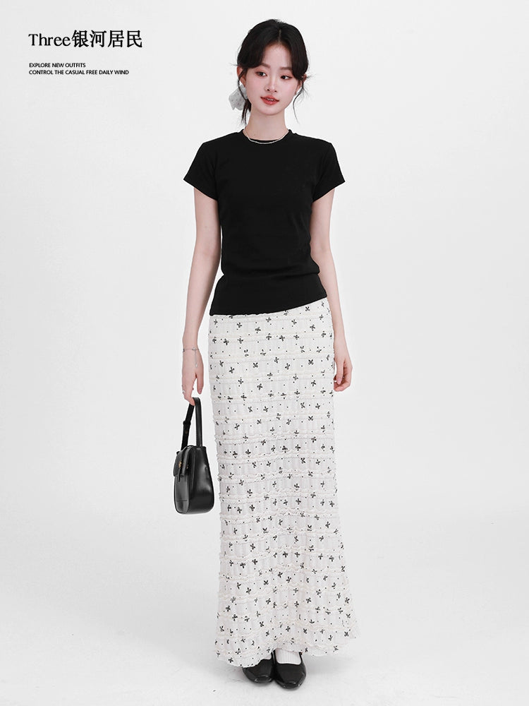 Three High Waist Slim Straight Skirt
