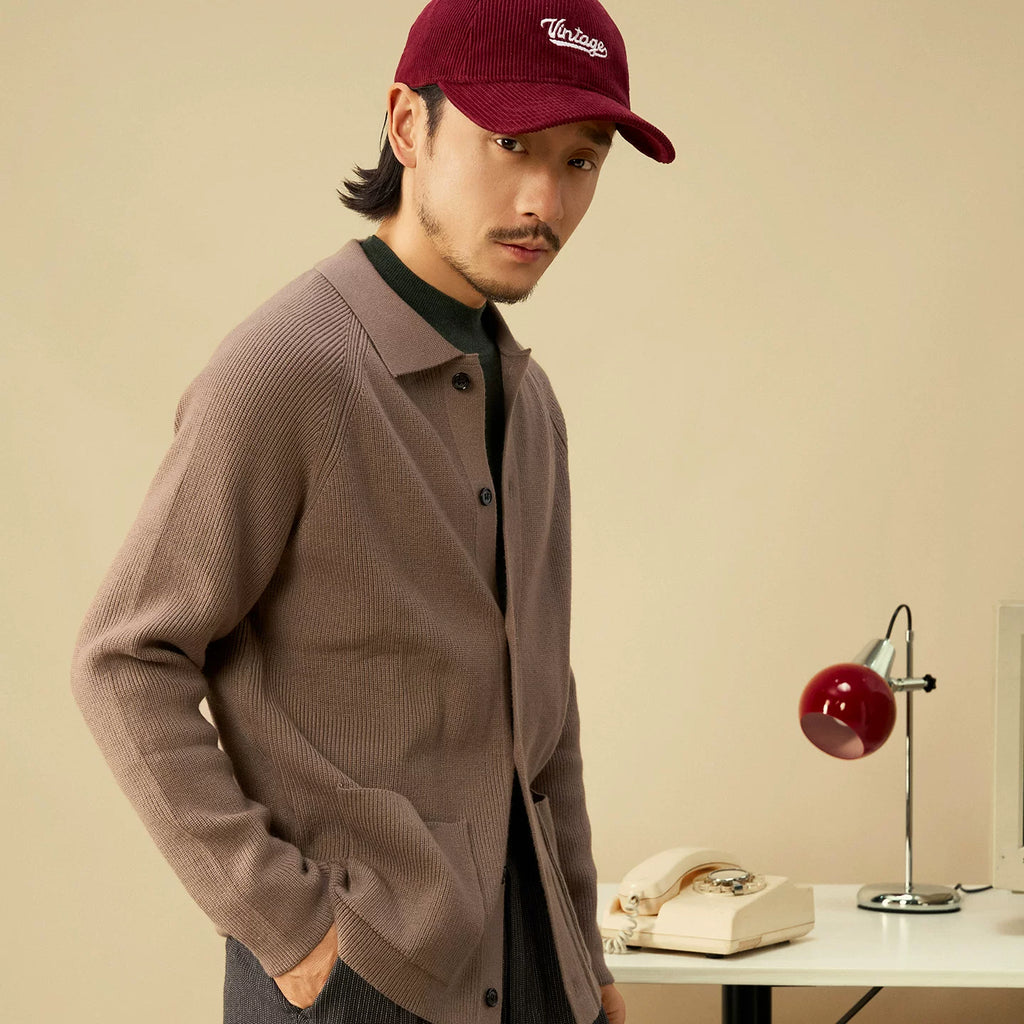 SOARIN Polo Neck Knitted Light Luxury Casual Business Sweater Jacket