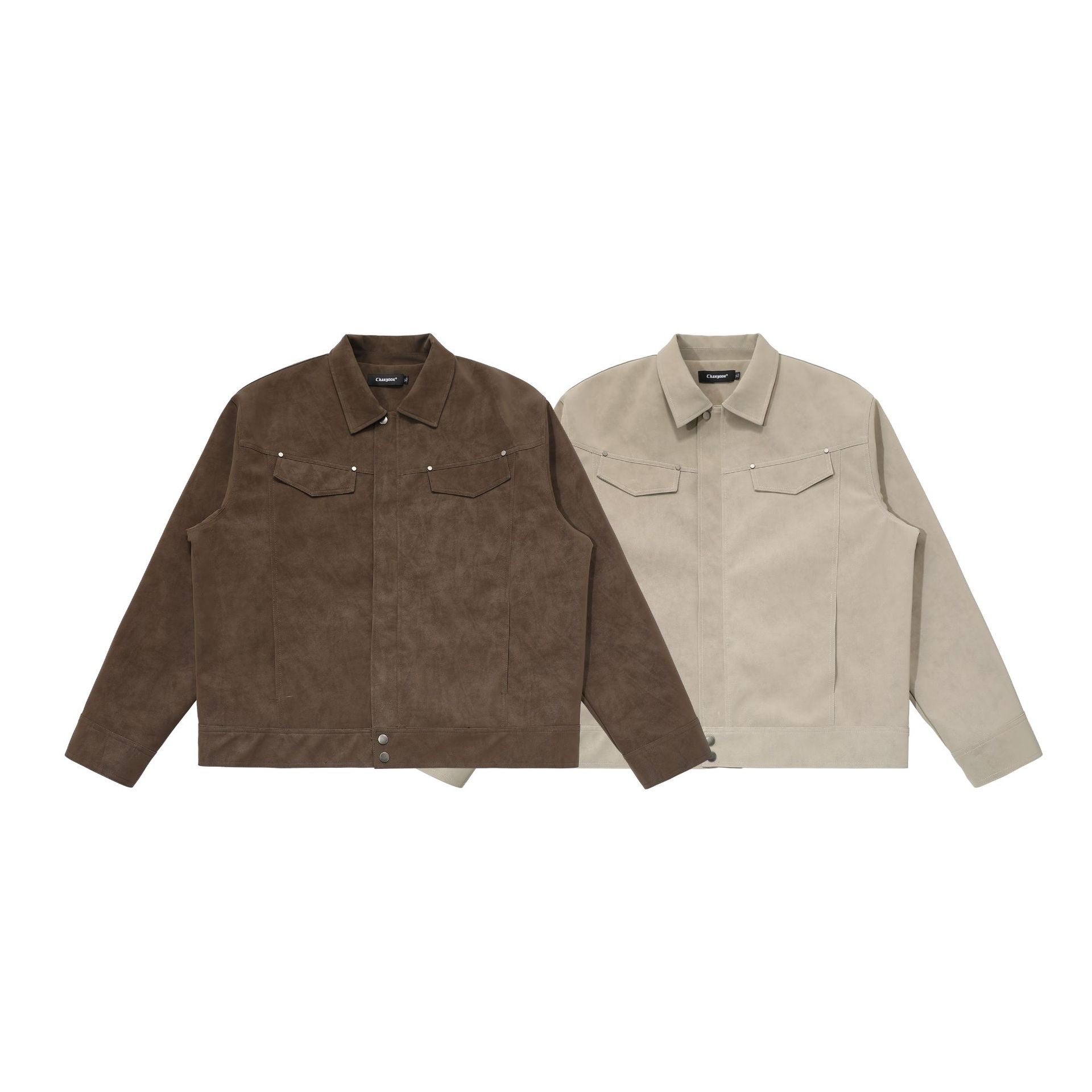 CHANYOOU Vintage Deconstructed Suede Lapel Jacket