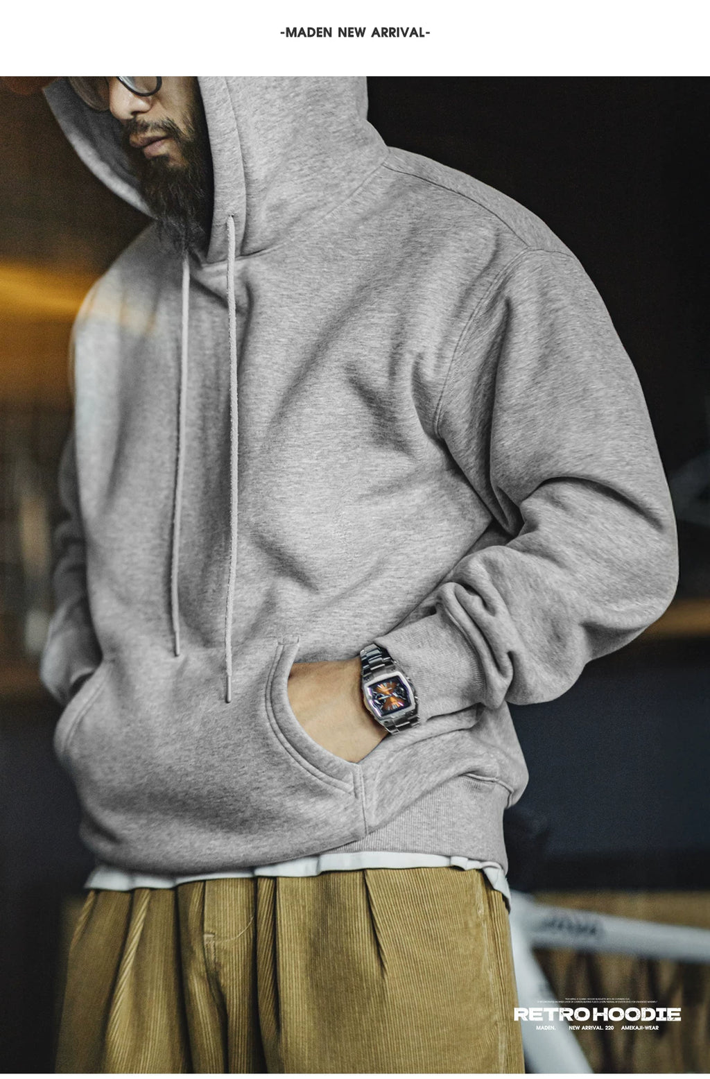 Madden Grey Rocky Hooded Sweater