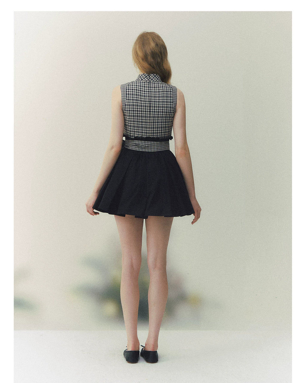 SunsetPark High-waisted Plaid Contrasting Puff Dress