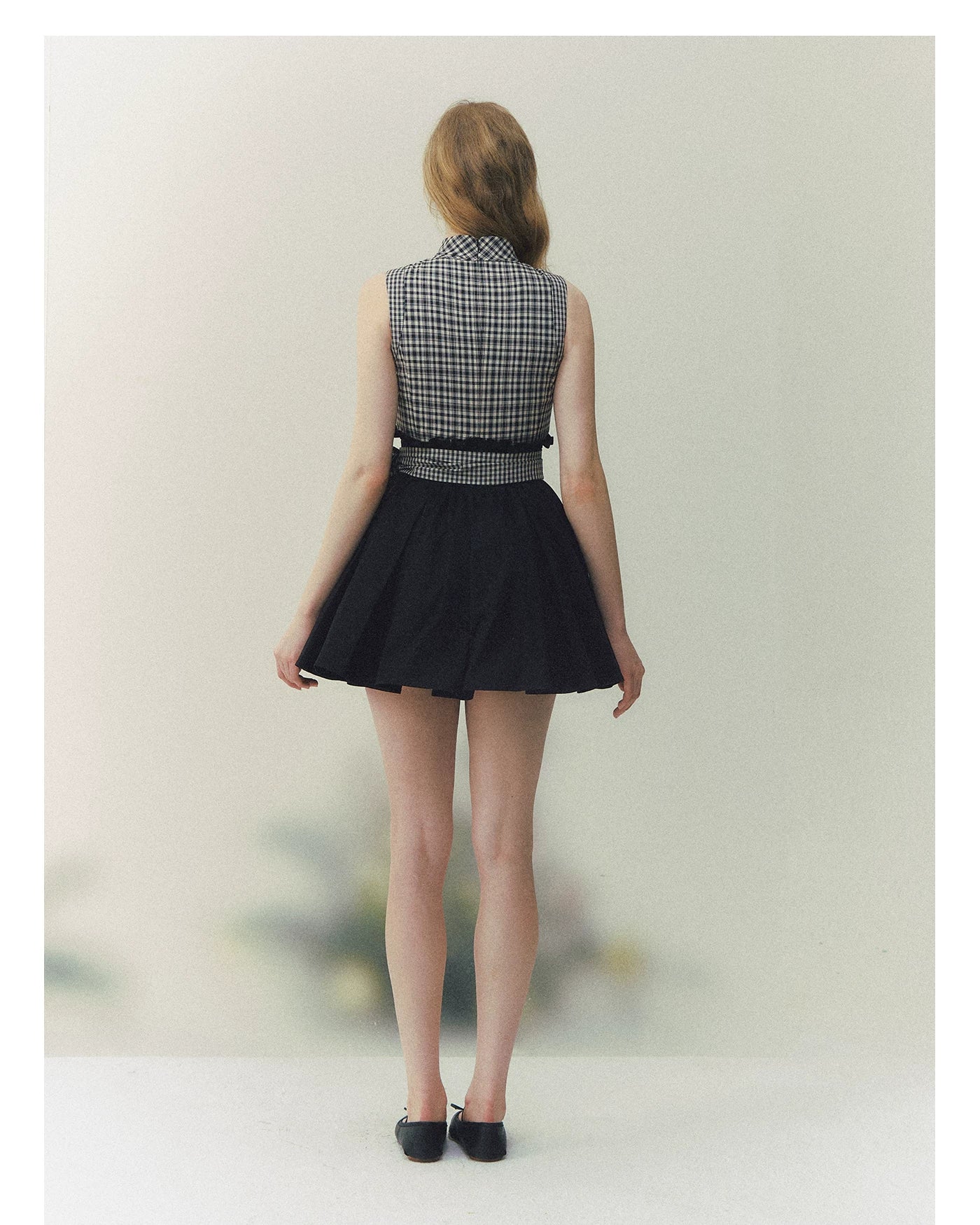 SunsetPark High-waisted Plaid Contrasting Puff Dress