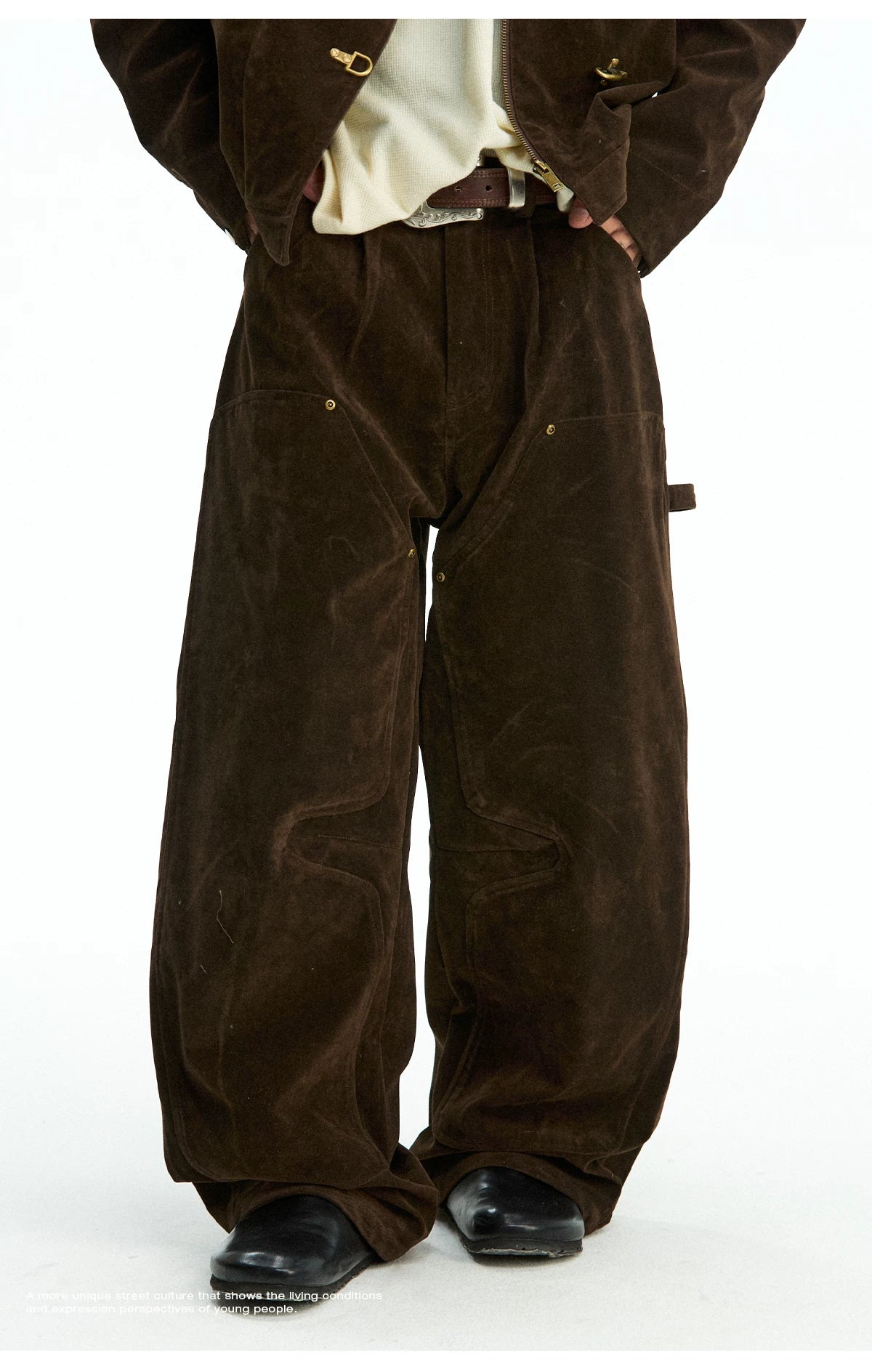 CoosRetro Suede Rivet Premium Trousers