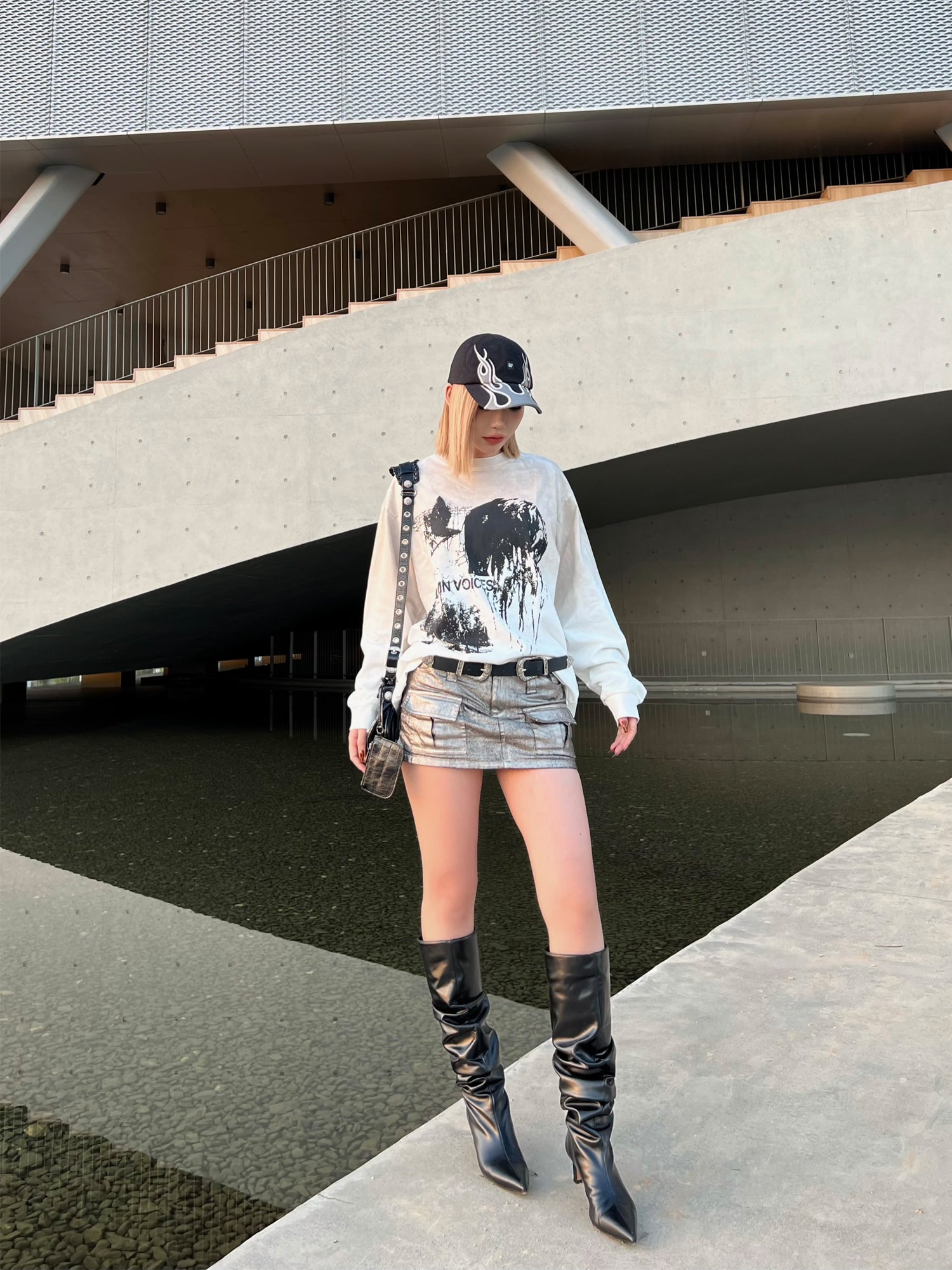 Human Voices Washed Dirty Dyed Old Long Sleeve Tee