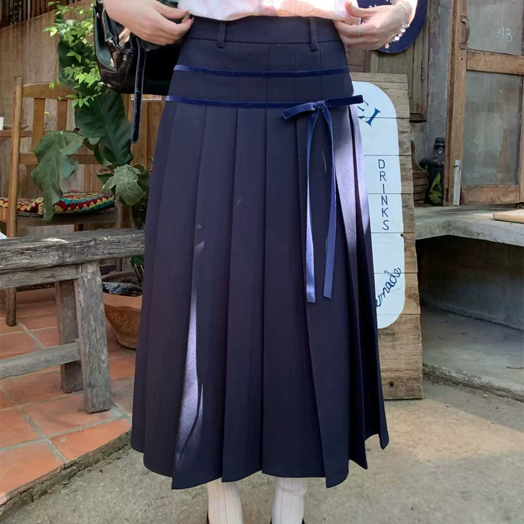 MUCHA High Waist Bow Strap Skirt