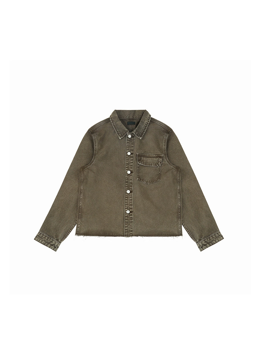 PLUS NO LOGO Vintage Denim Shirt Jacket