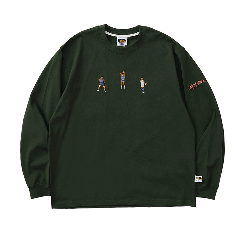 Battles Embroidery Vintage Loose Casual Long Sleeve