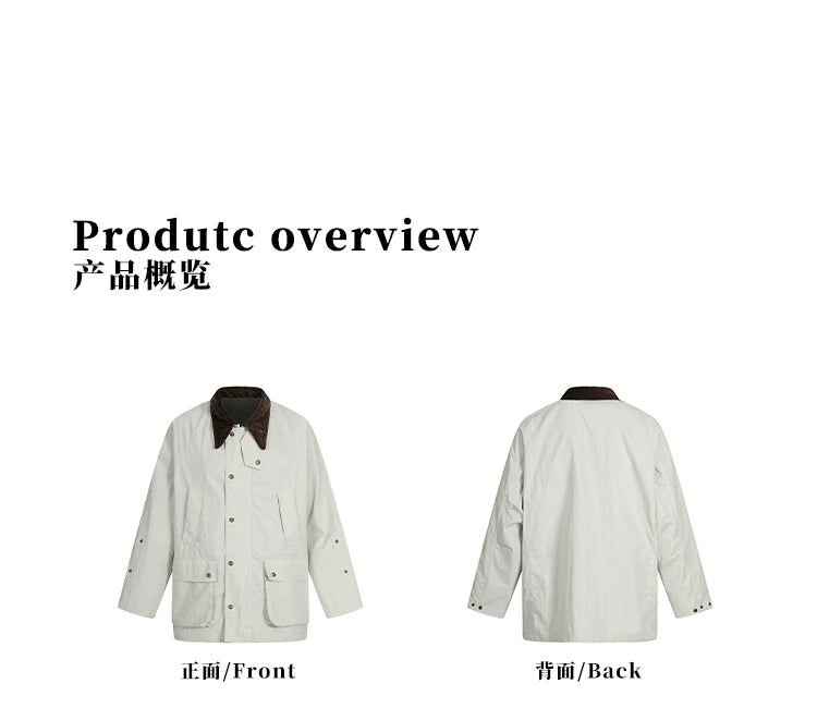 MADWITCH Vintage Stitched Corduroy Collar Jacket