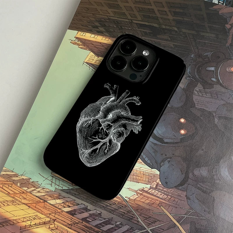 Pbcase Dark Wind Heart Art Niche Apple Phone Case