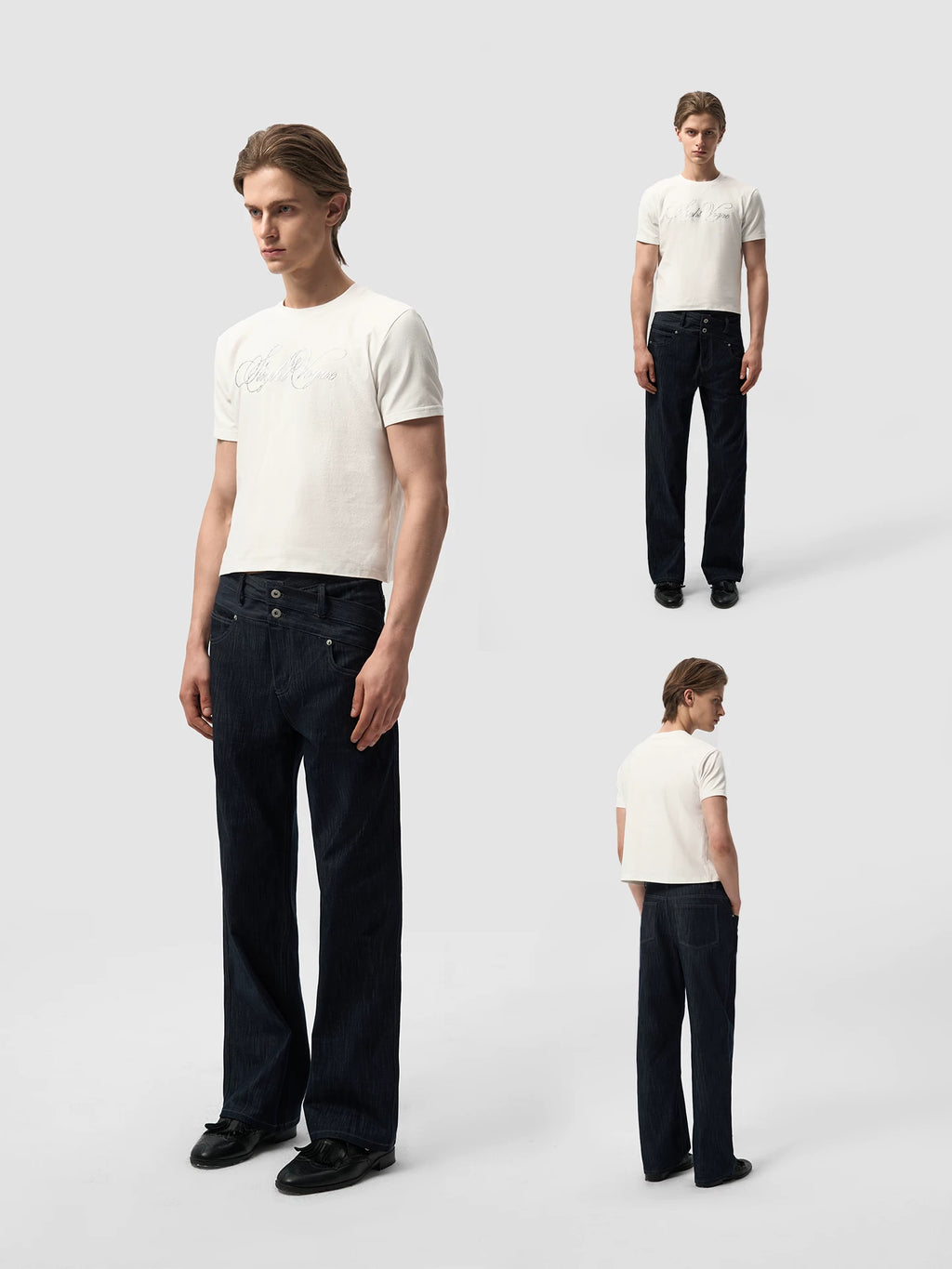 Slight Vogue Straight Double Waist Jeans