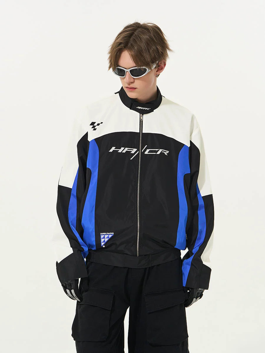 Harshandcruel Racing Embroidered Stand-up Collar Jacket