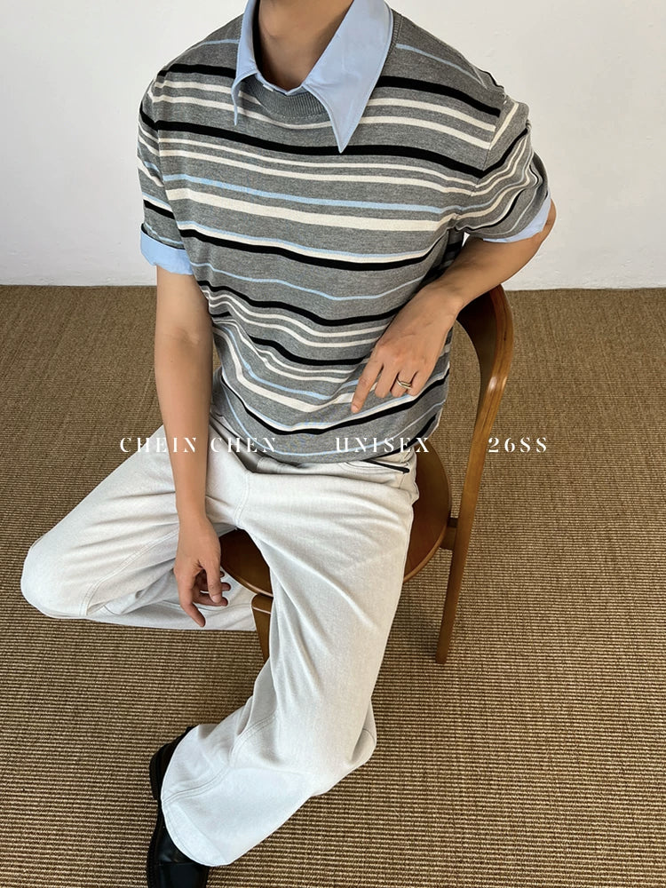 Chein Contrast Knitted Crew Neck Premium Tee