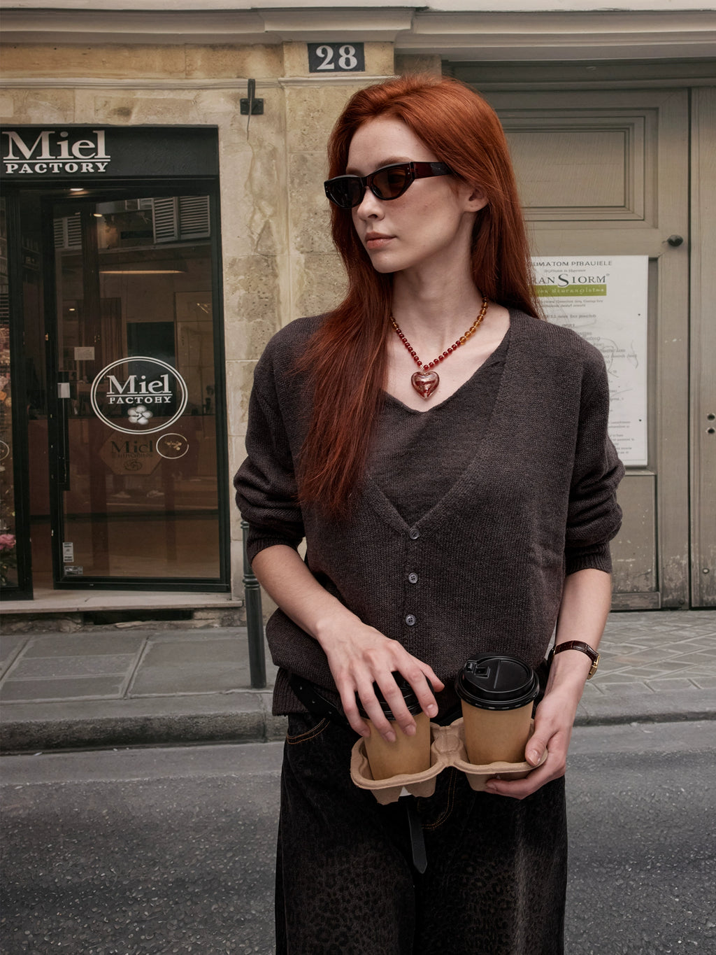 MADWITCH Vintage Premium Fake Two-piece Knitwear
