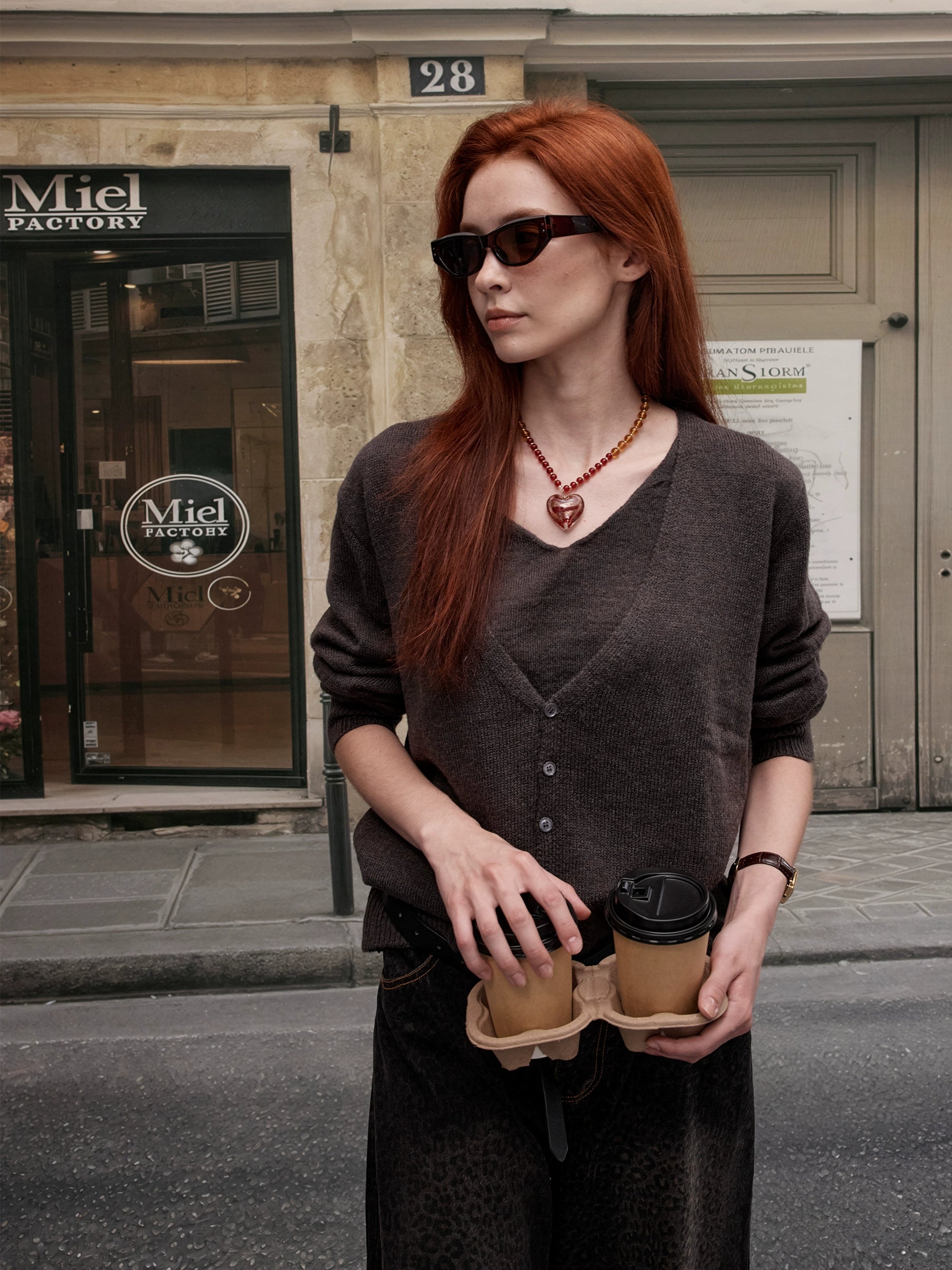 MADWITCH Vintage Premium Fake Two-piece Knitwear