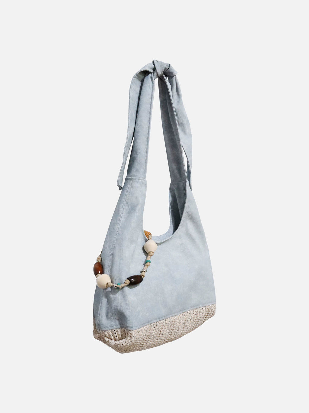 Heelwood Woven Spliced Denim Leather Shoulder Messenger Bag