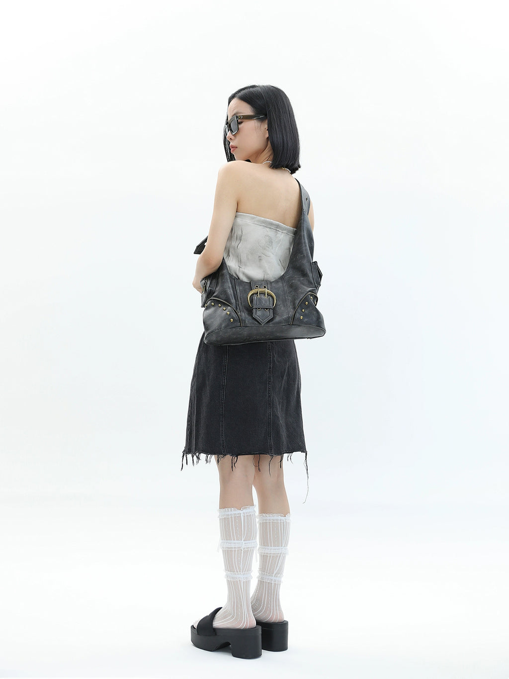 JANDRESS Retro Rivet Messenger Bag