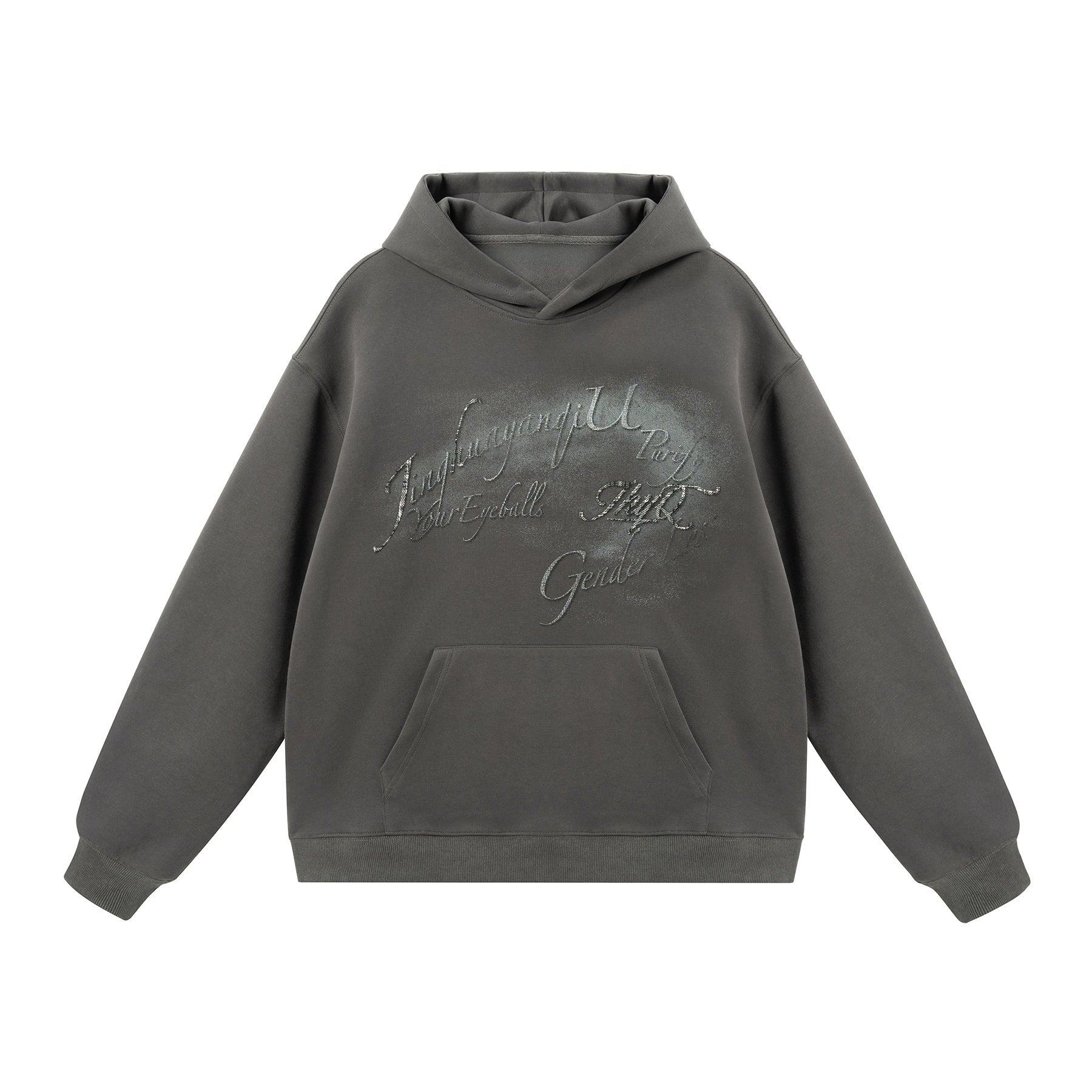 JHYQ Retro Letter Print Hooded Sweater