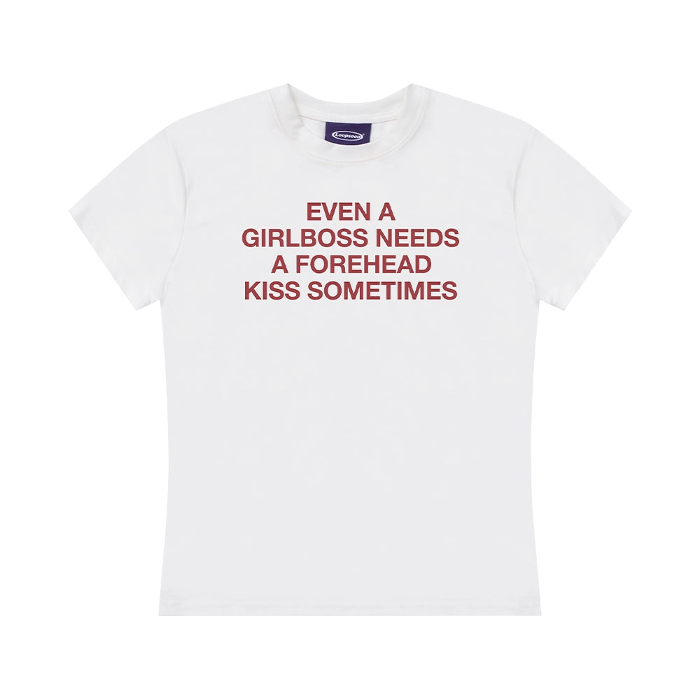 Loopsoon Retro Letter Print Minimalist Tee
