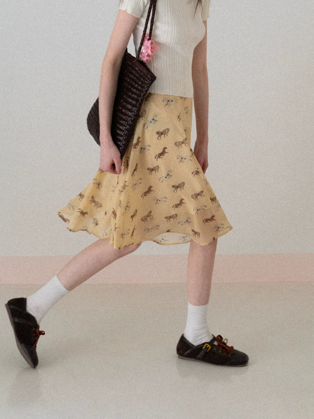 EGGKA High Waist Temperament Thin Drape Skirt