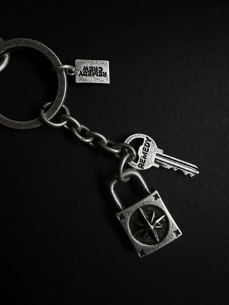 Remedy pendant lock key ring keychain