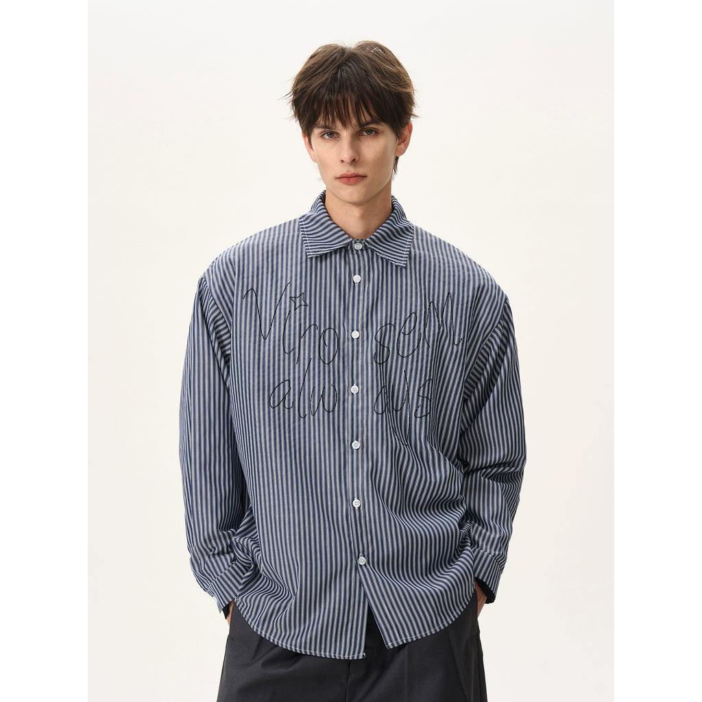 BTSG Vertical Stripe Diamond Alphabet Shirt