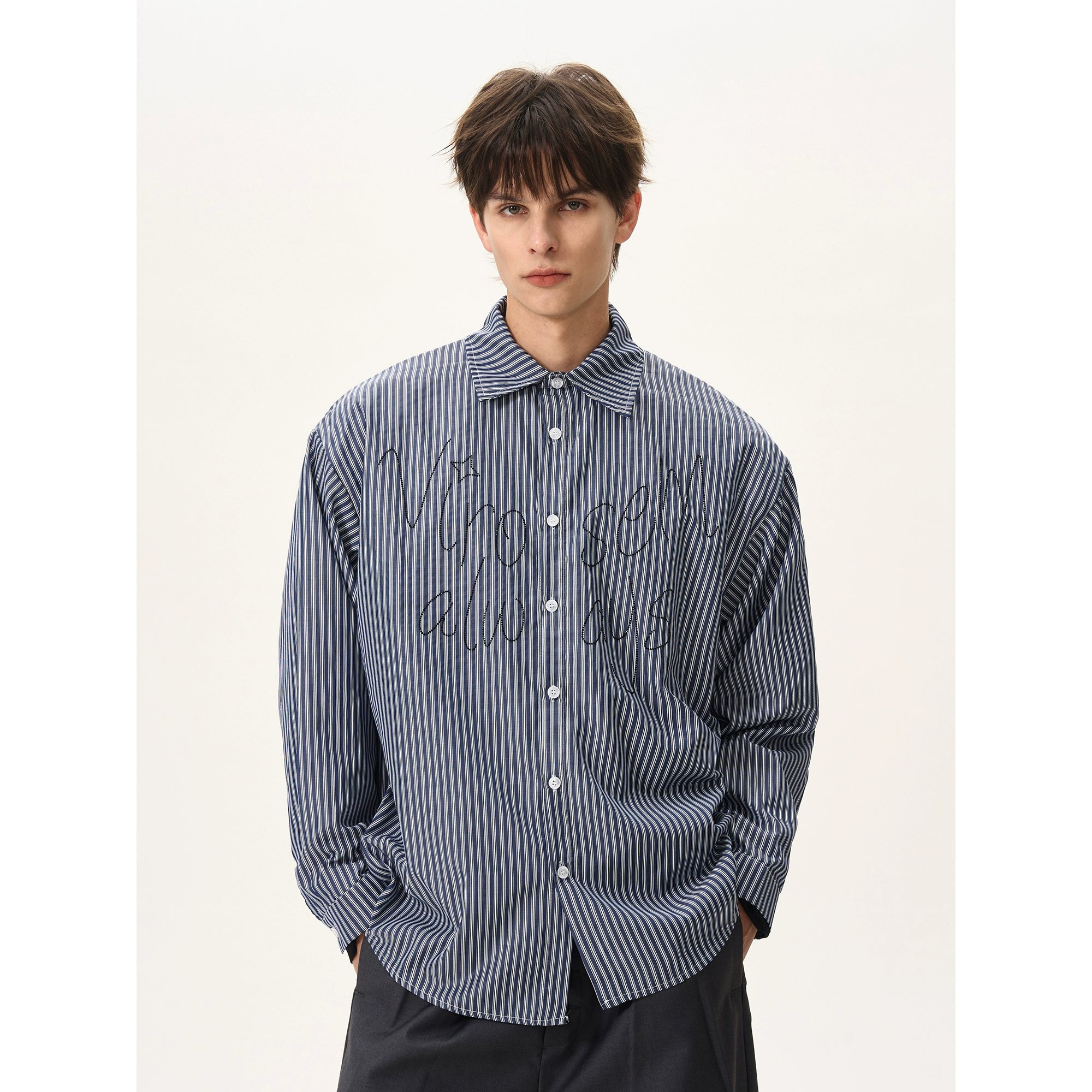 BTSG Vertical Stripe Diamond Alphabet Shirt
