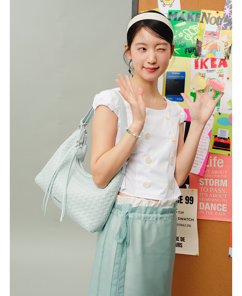 ANGELSKY Woven Large Capacity Shoulder Bag