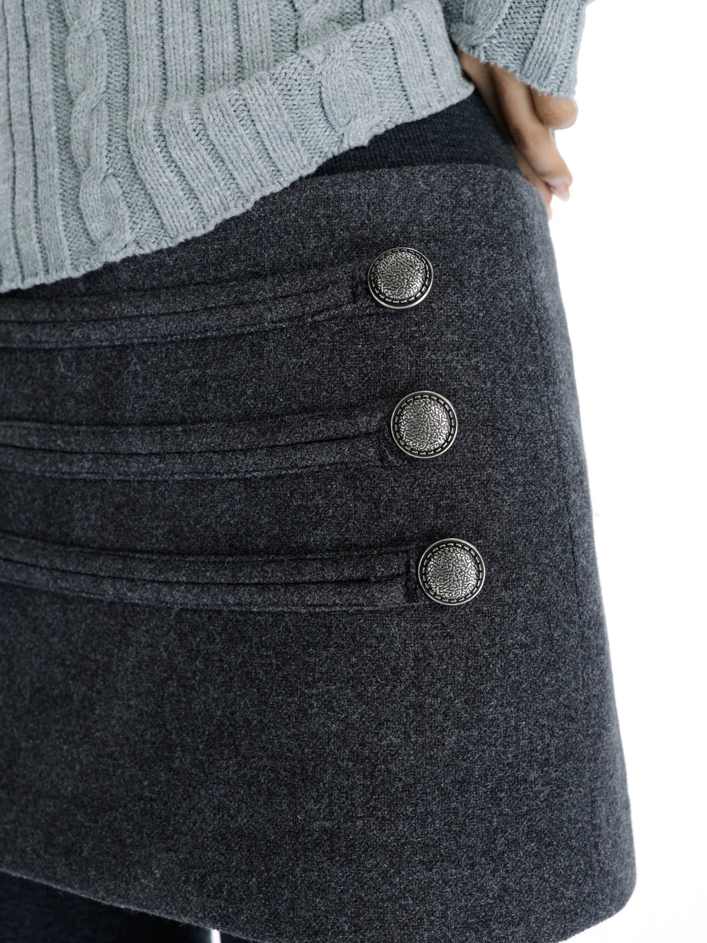 Audwyn Heavy Industries Woolen Half Body Skinny Hip Wrap Skirt