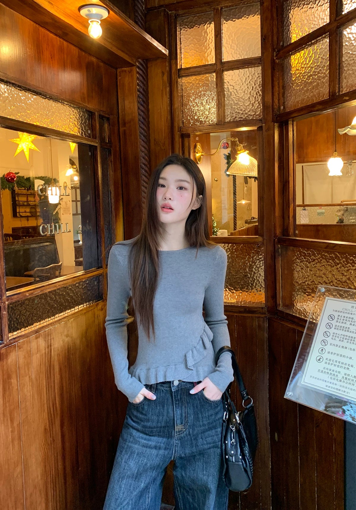 Kano Irregular Fungus Edge Knitted Bottoming Shirt