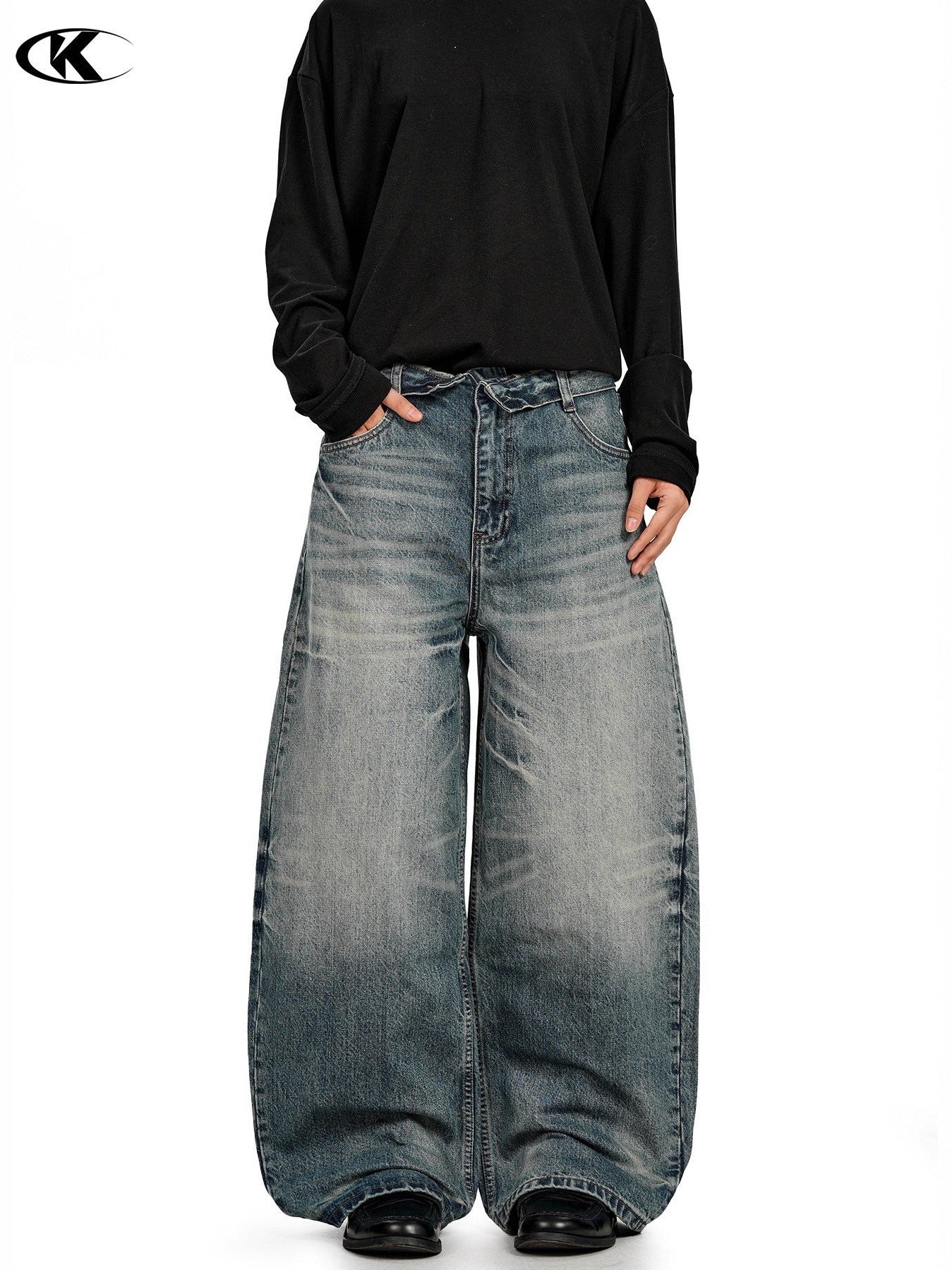 11KN Vintage Straight Lightning Loose Jeans