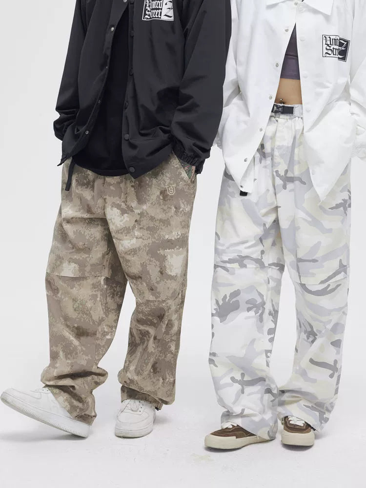 US Loose Hip Hop Camo Overalls