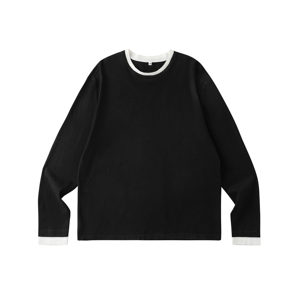 LR Contrasting Splicing Knitted Sweater