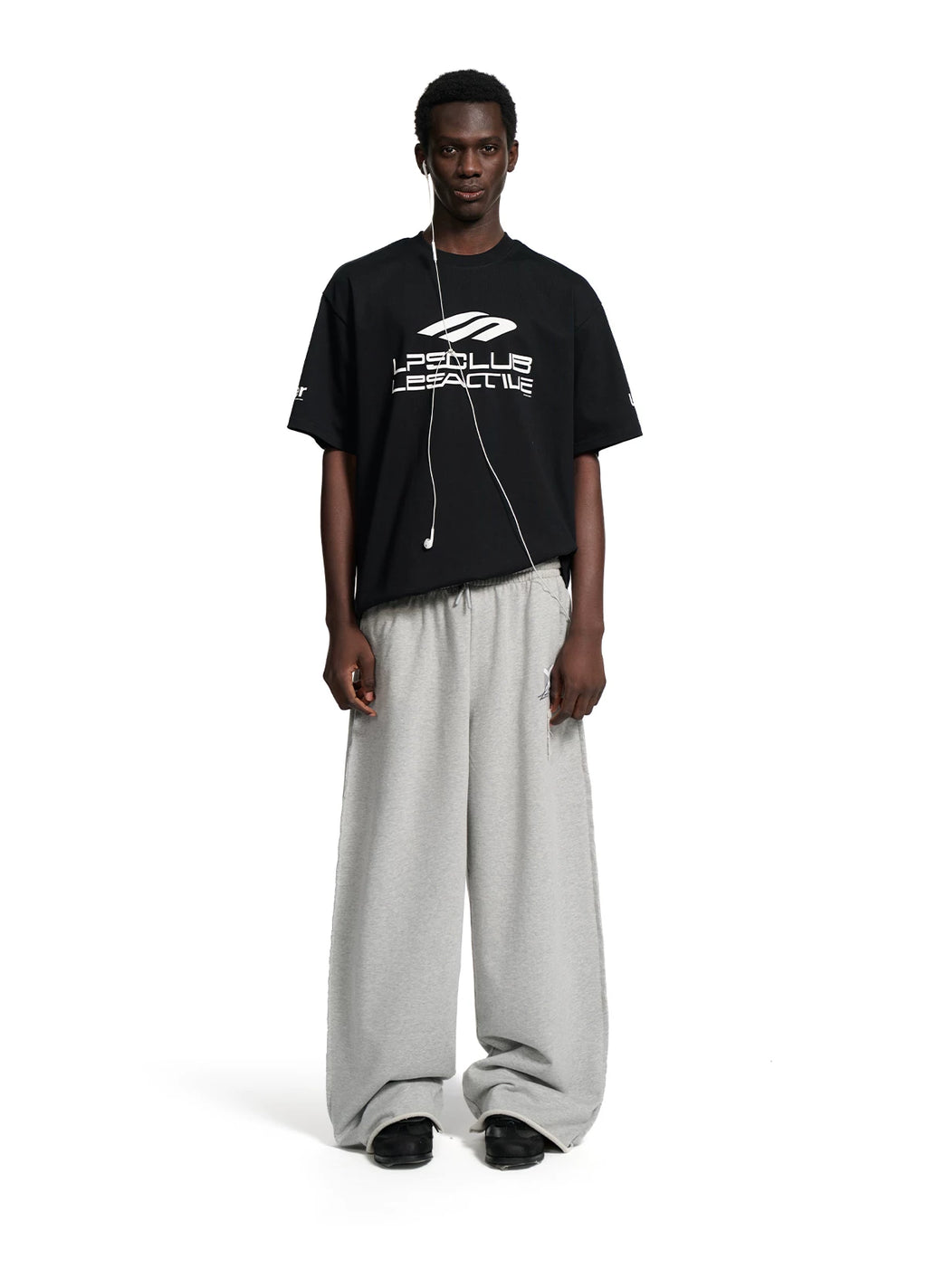 Loopsoon Racing Elements Letter Print Loose Crew Neck Tee