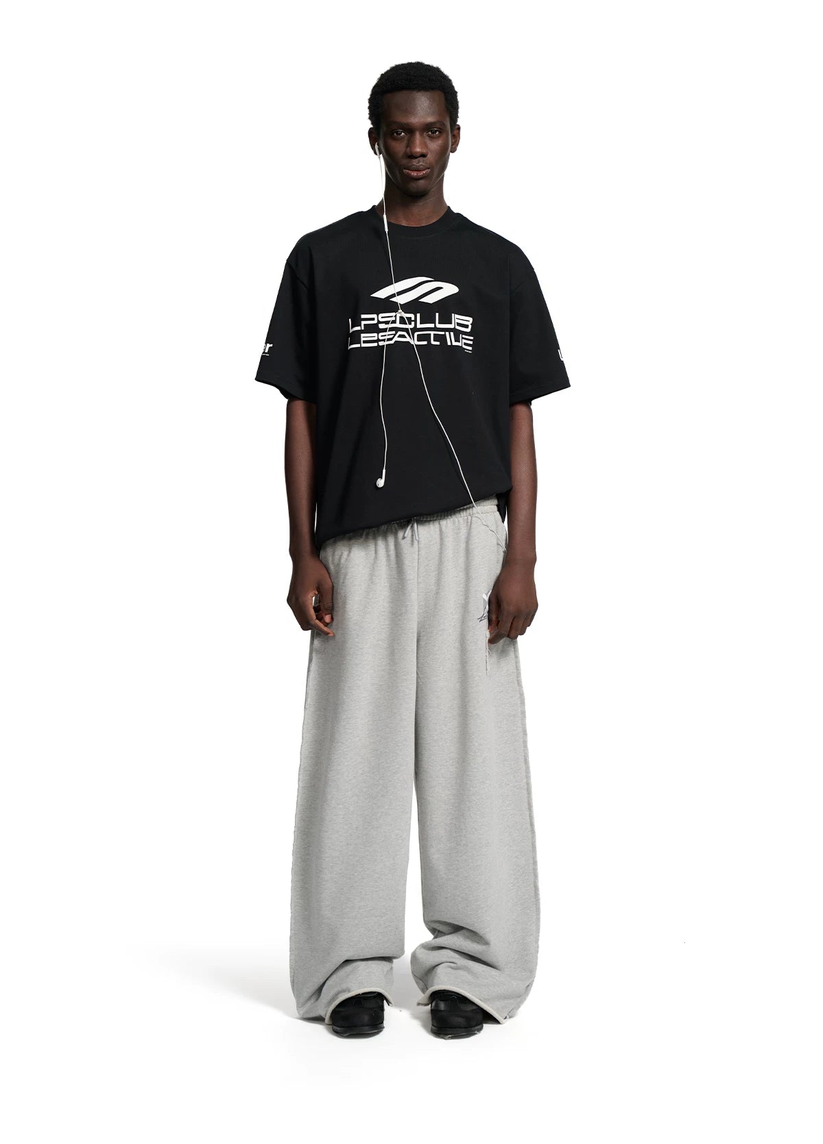 Loopsoon Racing Elements Letter Print Loose Crew Neck Tee