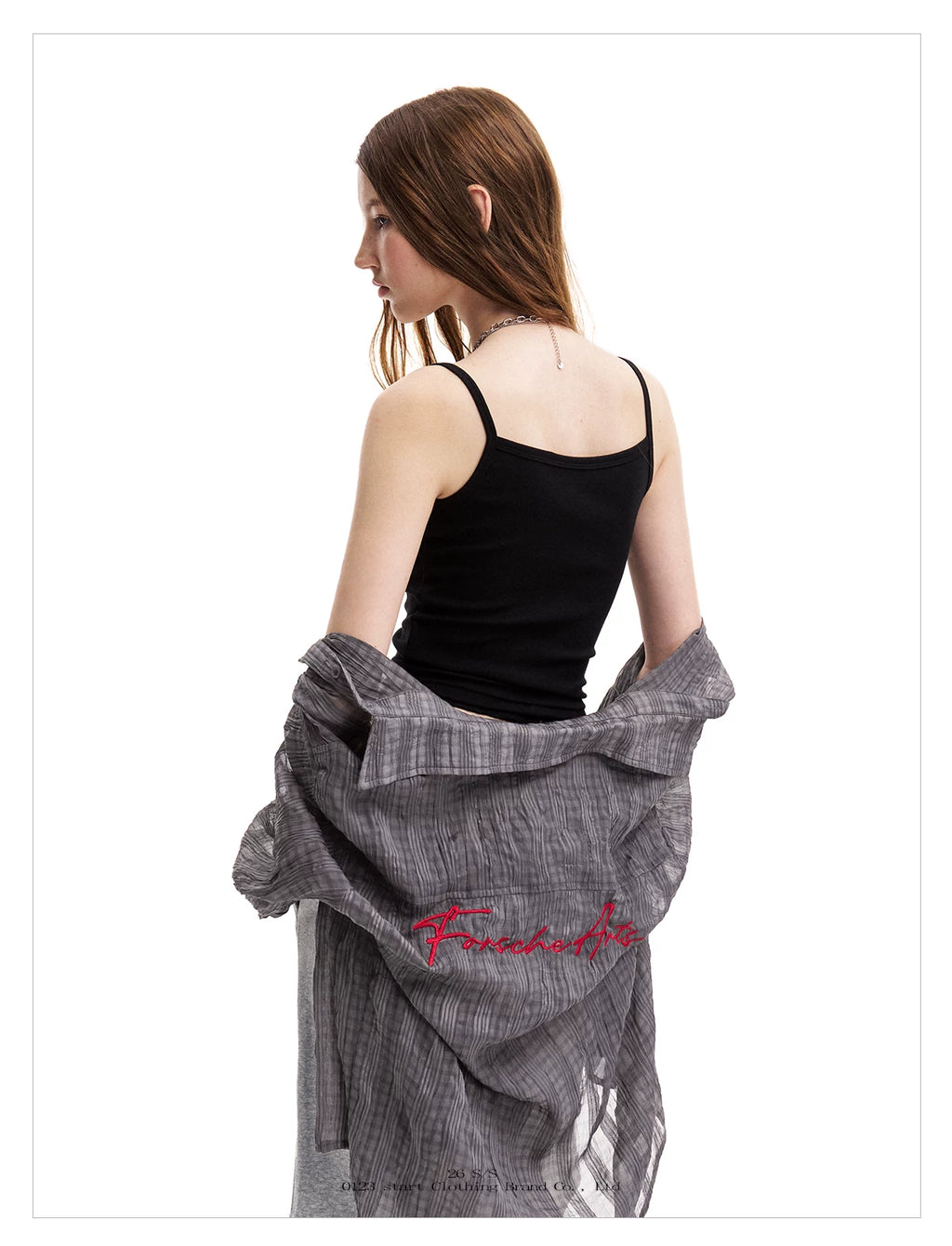 0123Start Plaid Embroidery Slightly Wrinkled Thin Shirt Jacket