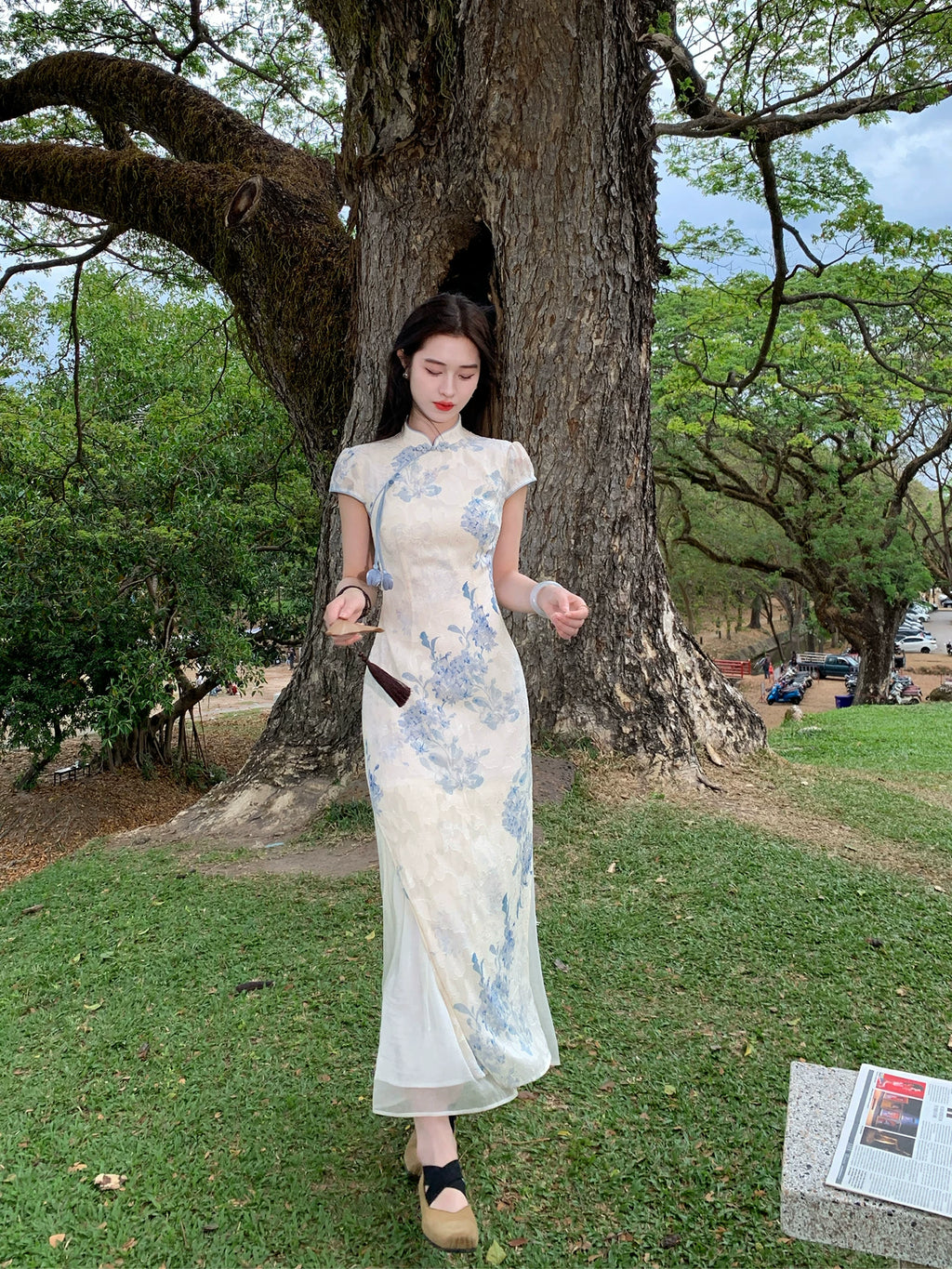 ZIHE Floral Improved Cheongsam Dress