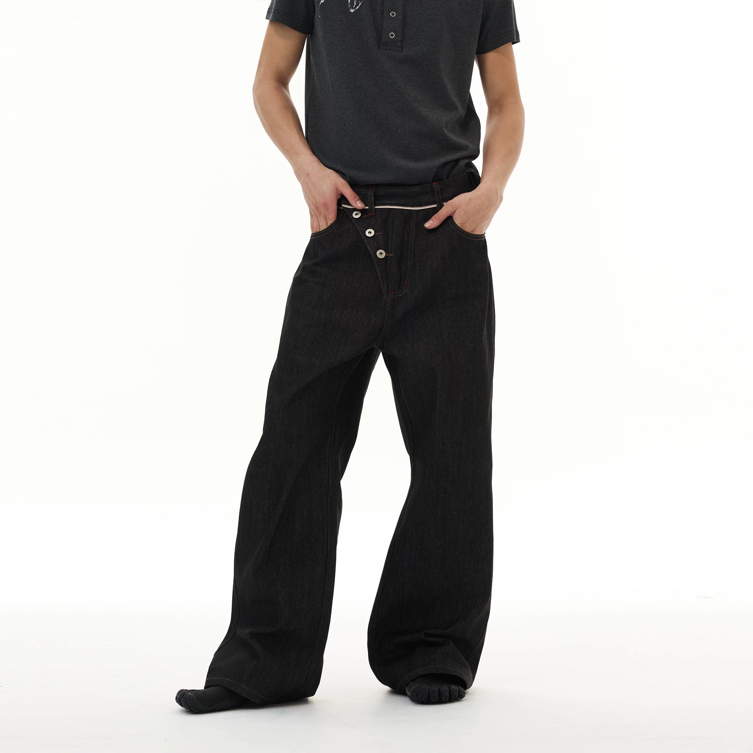 WLNEXT Vintage Niche Wide Leg Jeans