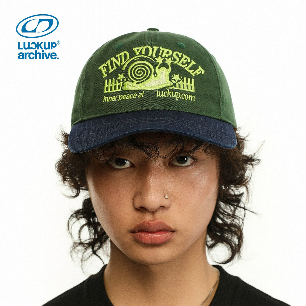 LUCKUP Snail Embroidery Color Matching Retro Baseball Cap