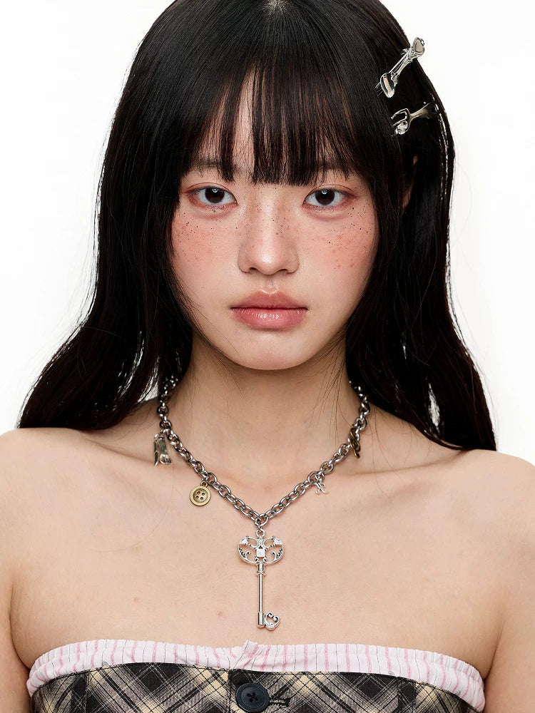 Jikoo Heart-shaped Key Adjustable Necklace