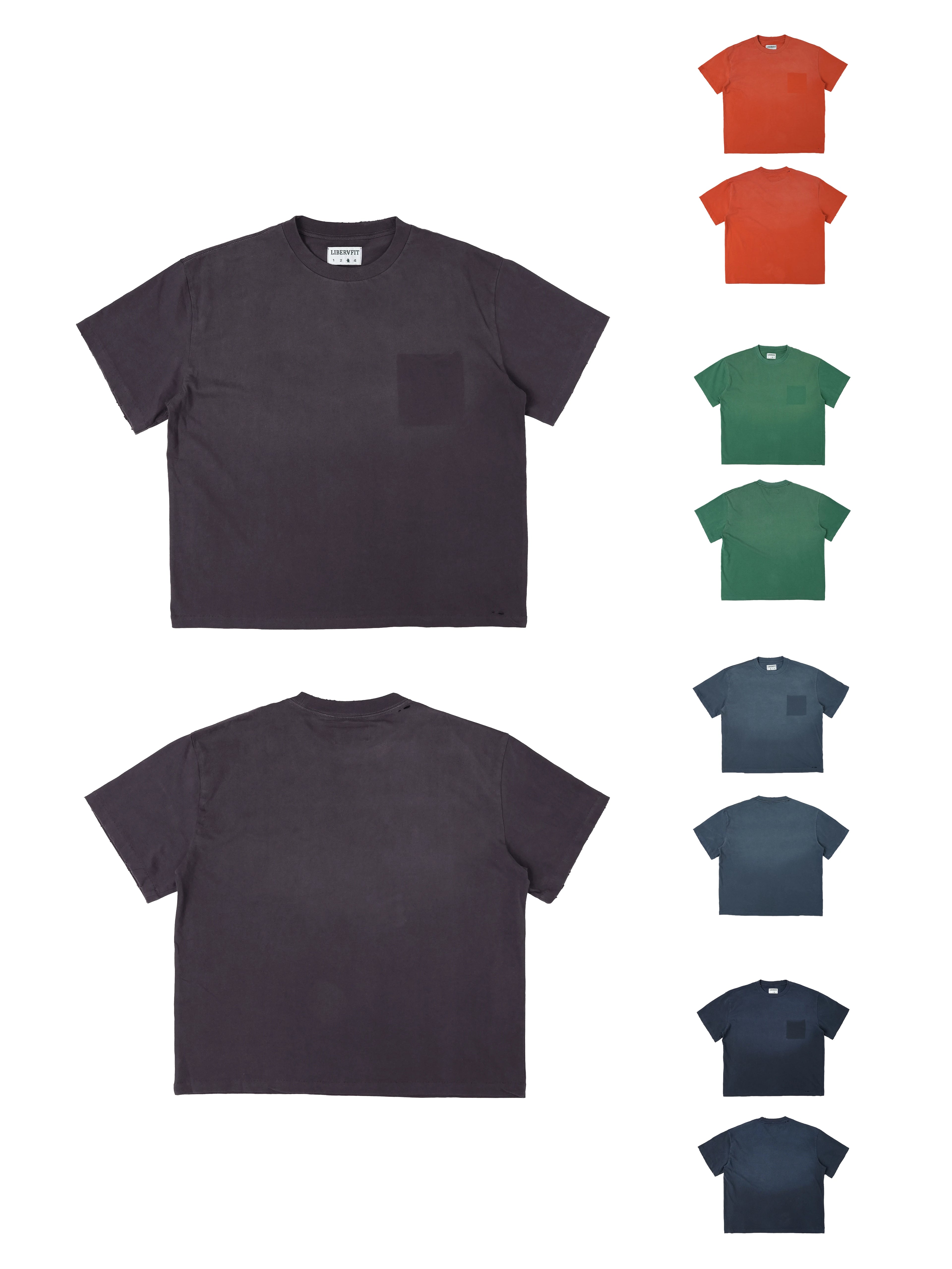 LIBERAFIT Simple Old Round Neck Casual Tee
