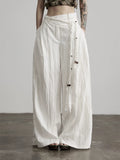 INDULGE Irregular Double Waist Wide Leg Pants