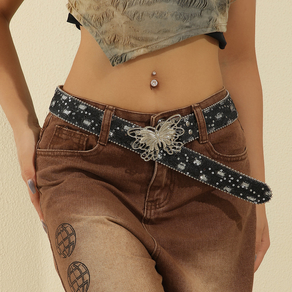 Intertek Decorative Butterfly Smooth Buckle Belt