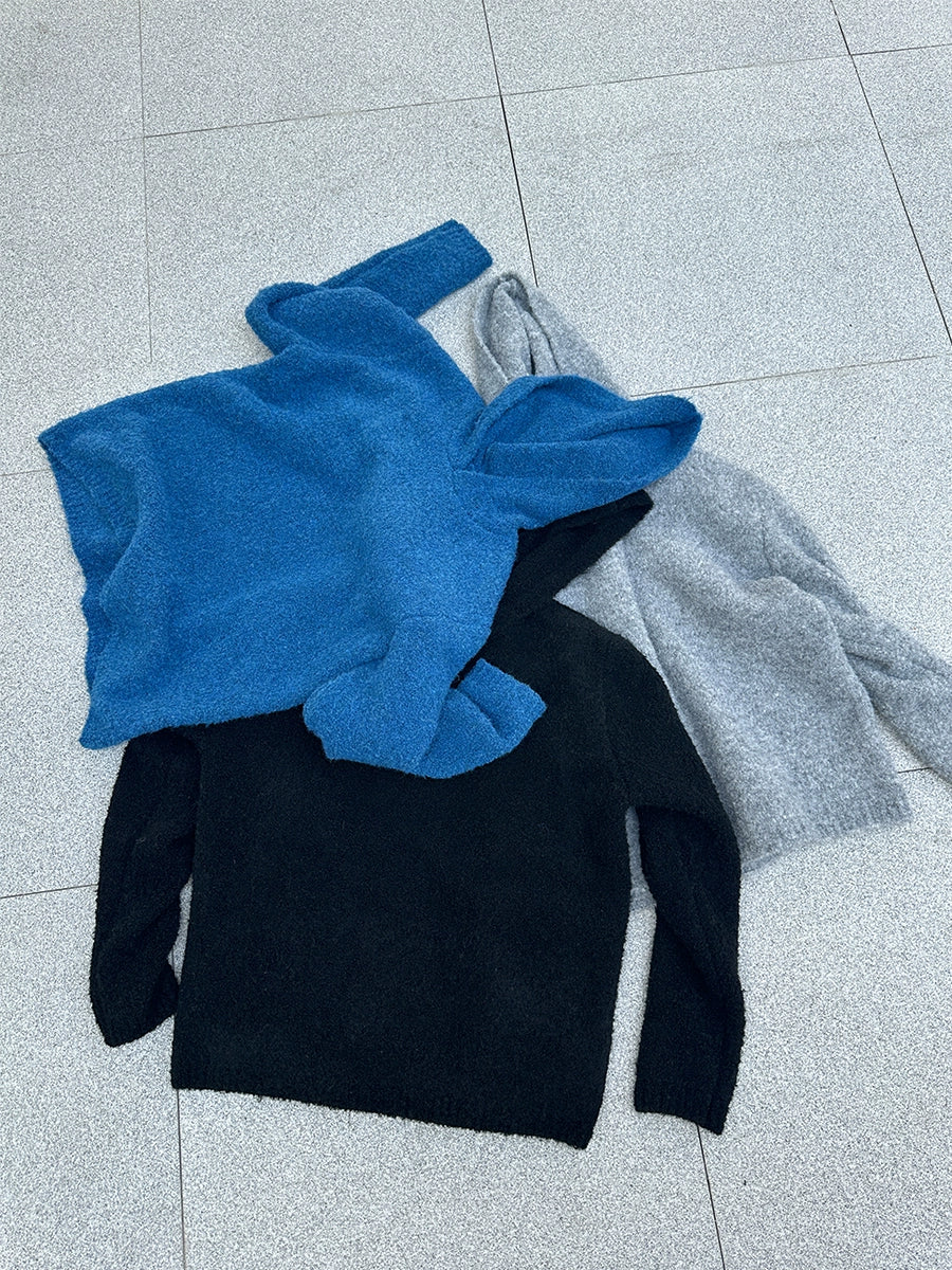 BRG Lazy Commuter Hooded Knitted Sweater Hoodie