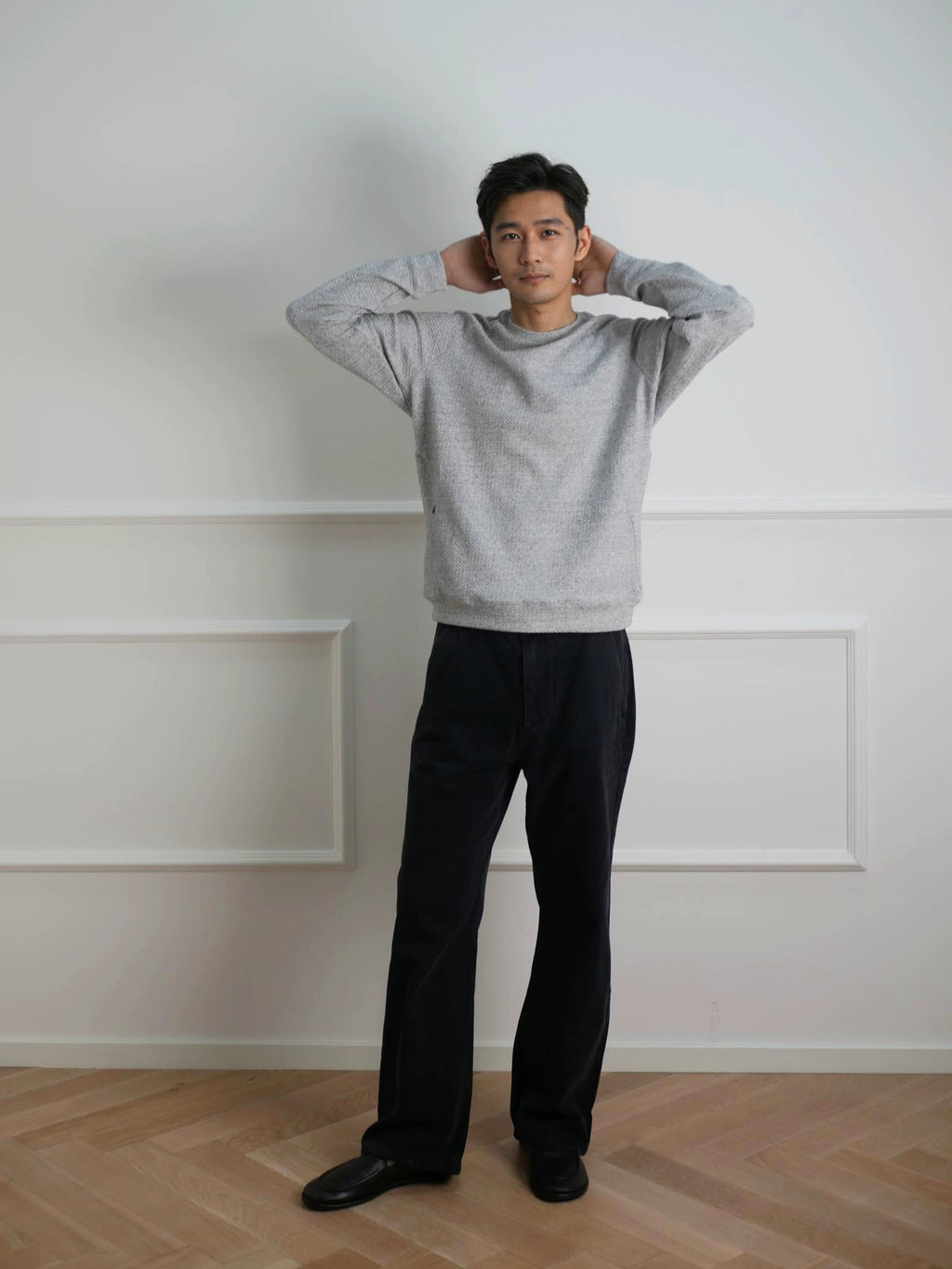 NO LOGO Minimalist Loose Straight Suit Pants