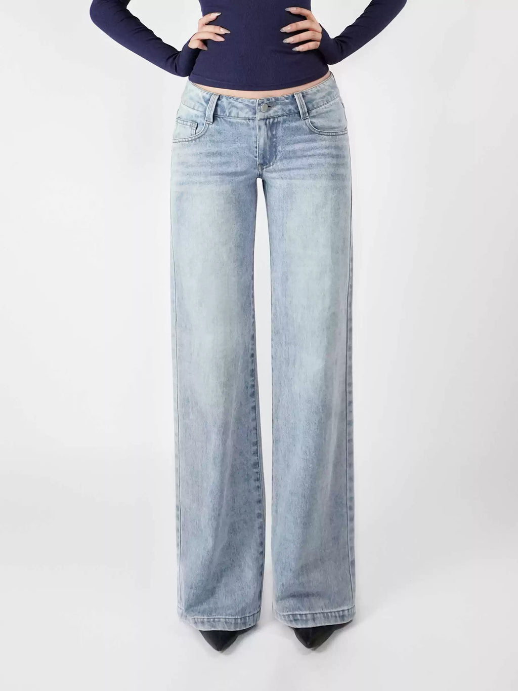 Jim Kennet Low Waist Straight Skinny Jeans