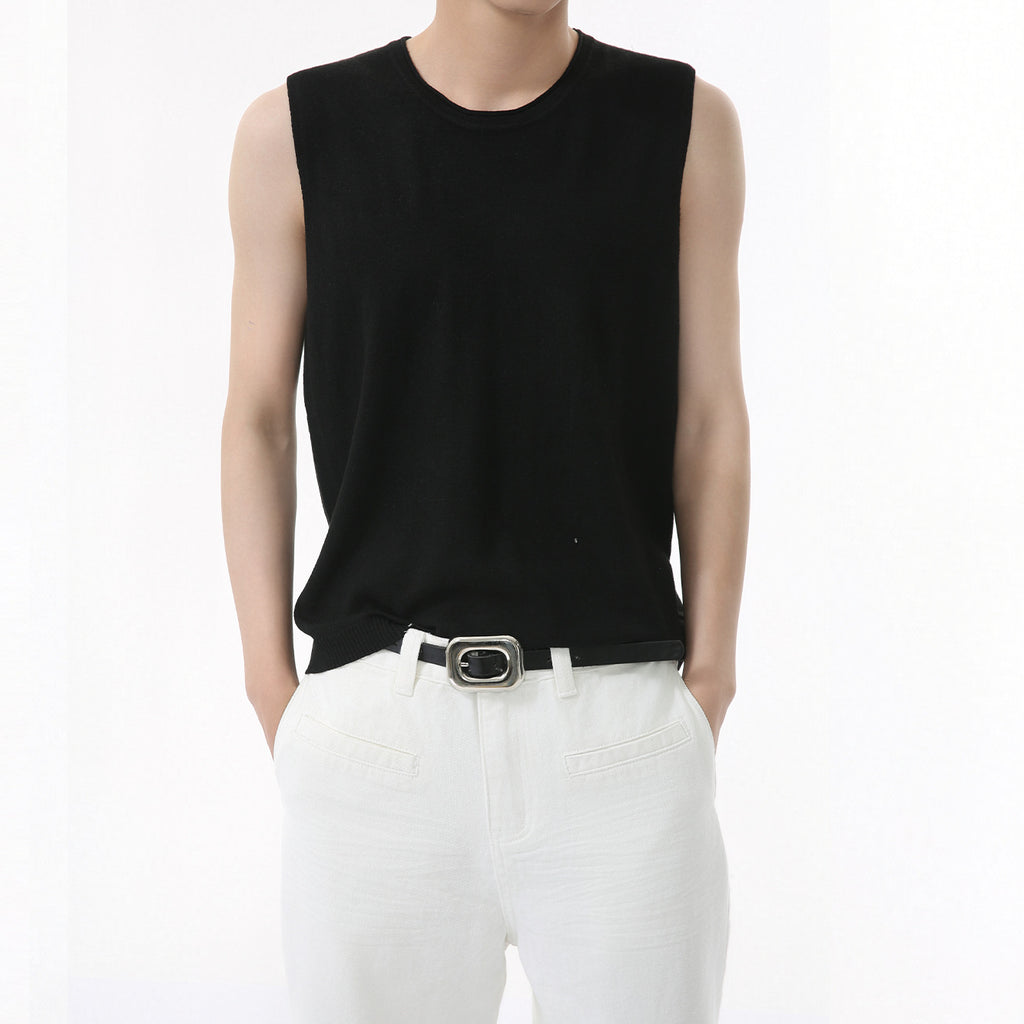MTLCLOTHES Korean Round Neck Loose Sleeveless Knitted Vest